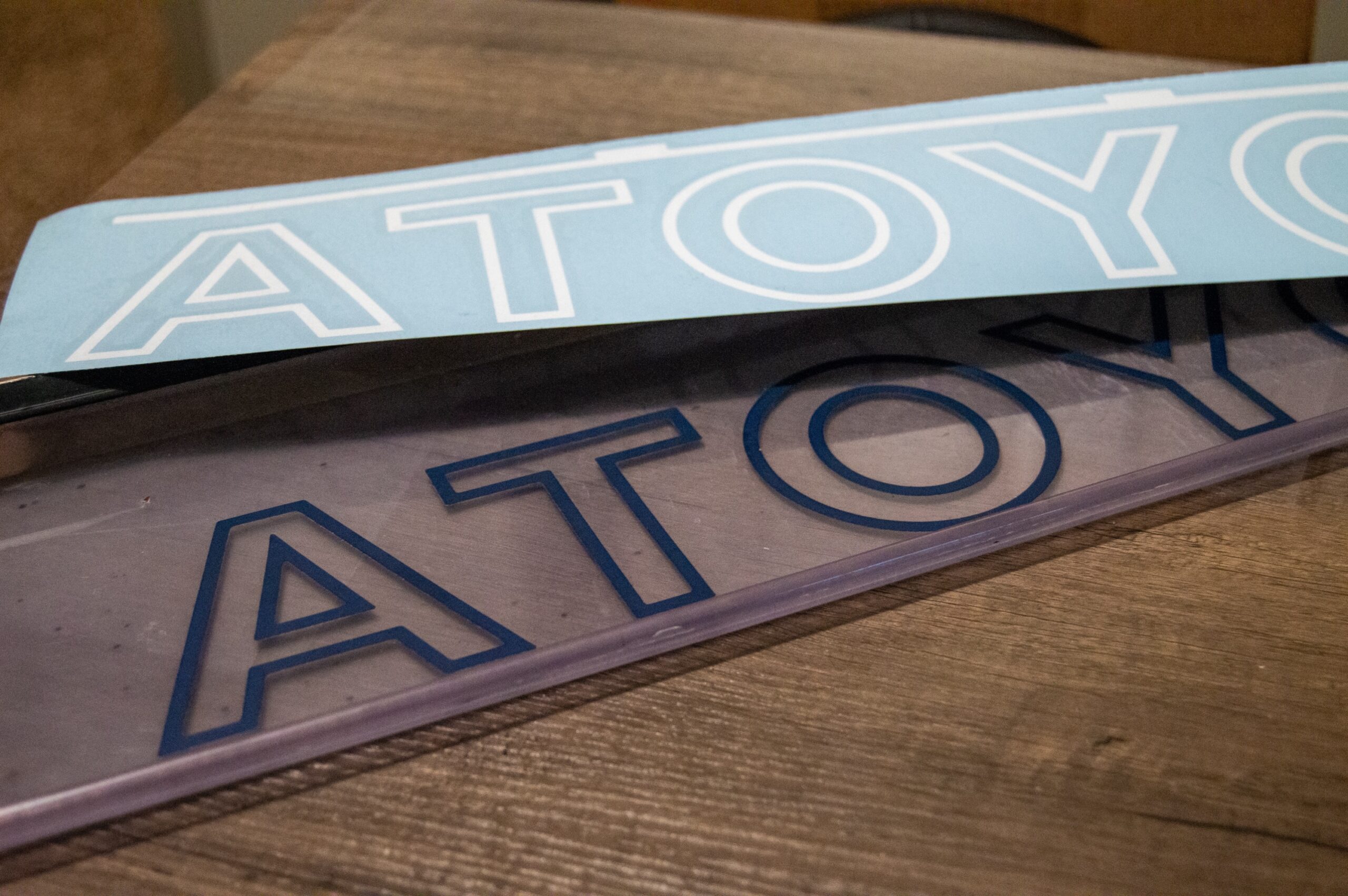 AW11 "Toyota" Rear Visor Decal - Image 2